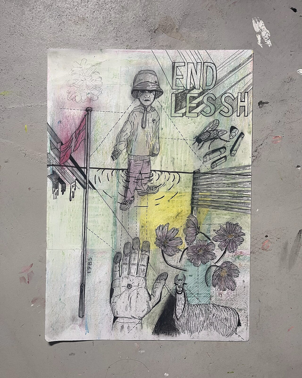 Endless (A3), pastelkridt på papir