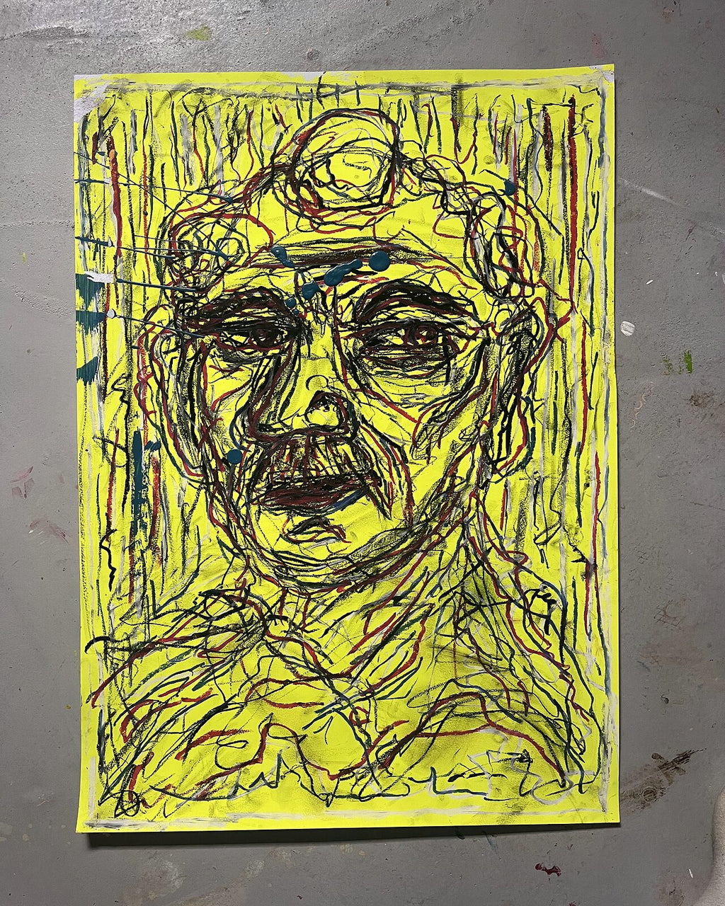Urolig ro (50x70 cm), pastelkridt på papir