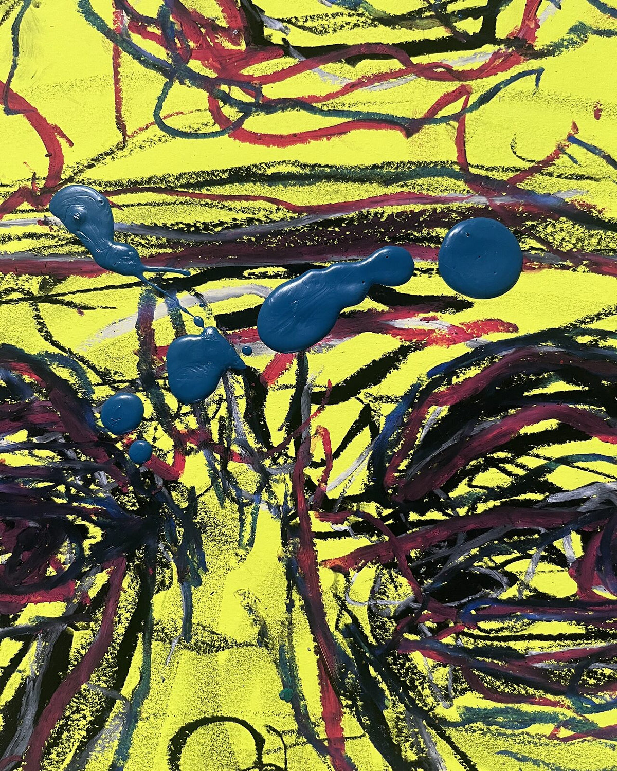 Urolig ro (50x70 cm), nærbillede