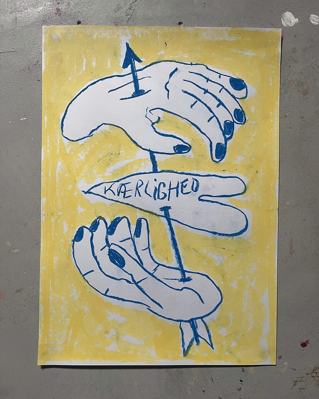Kærlighed (A3), pastelkridt på papir