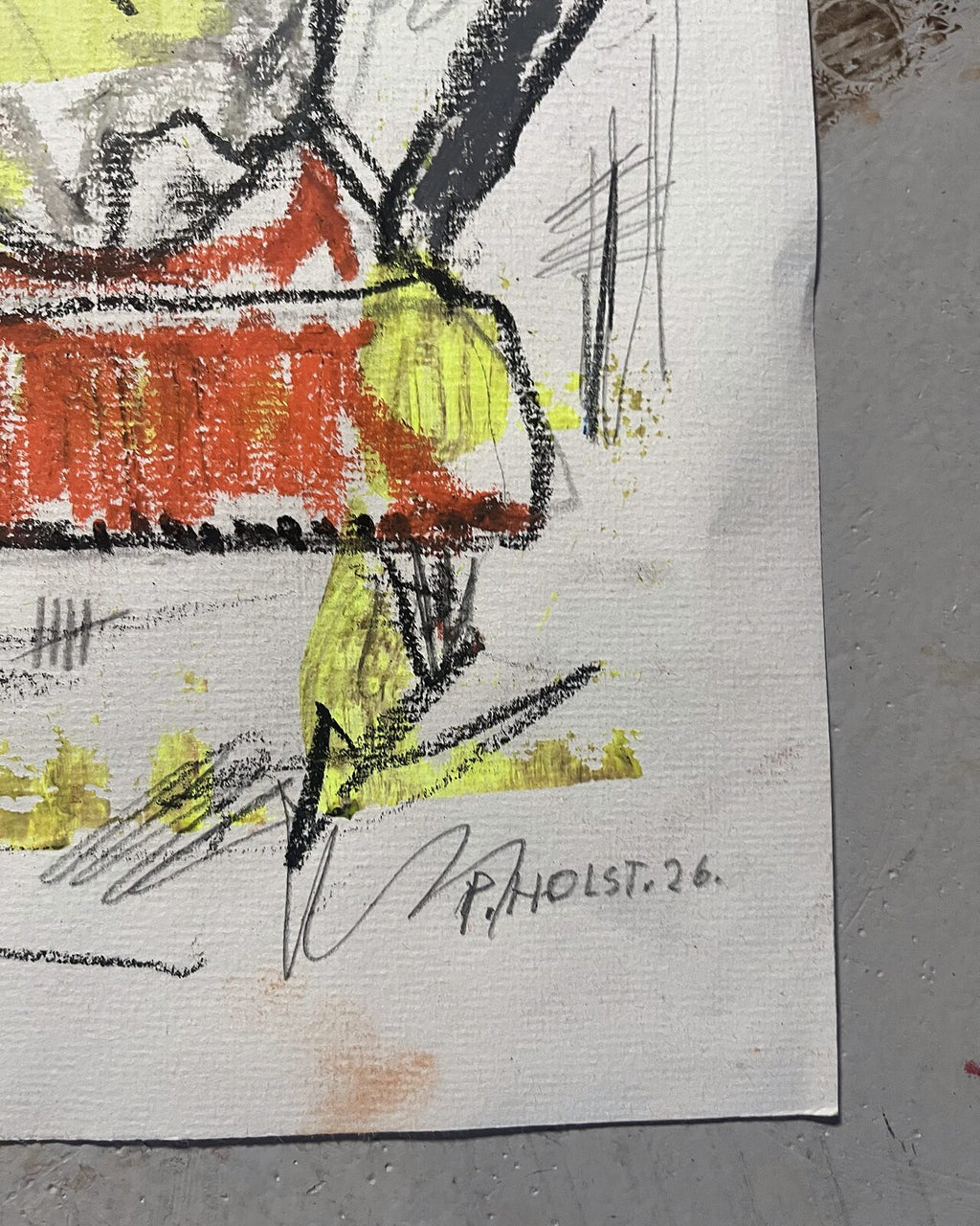 Sovende i stol (A3), nærbillede