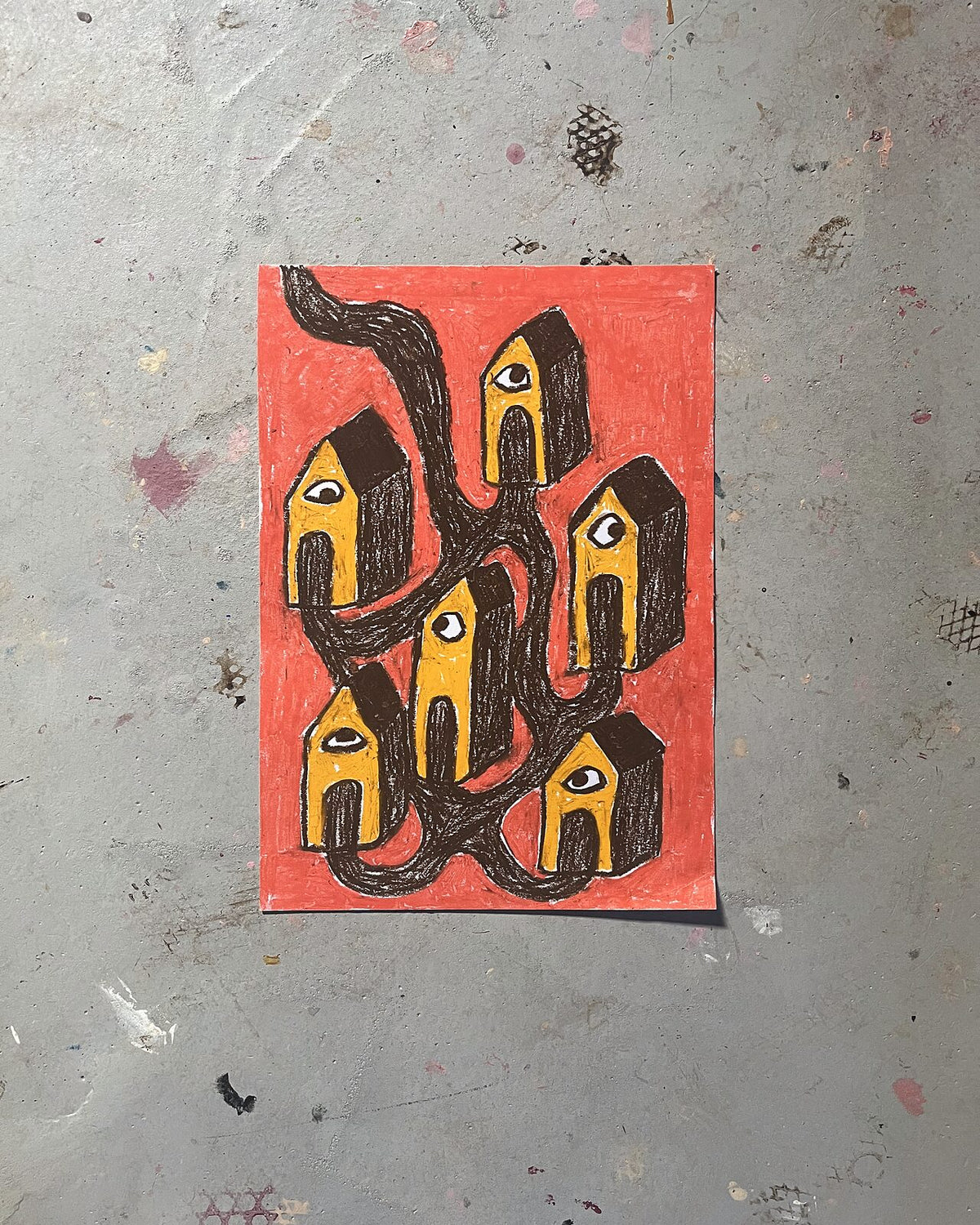 Naboerne kigger (A4), nærbillede