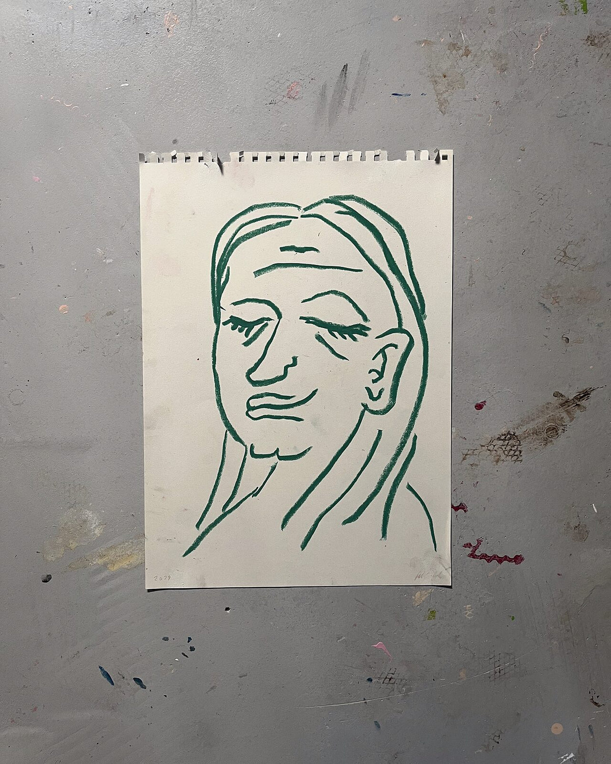 Den rolige (A3), pastelkridt på papir