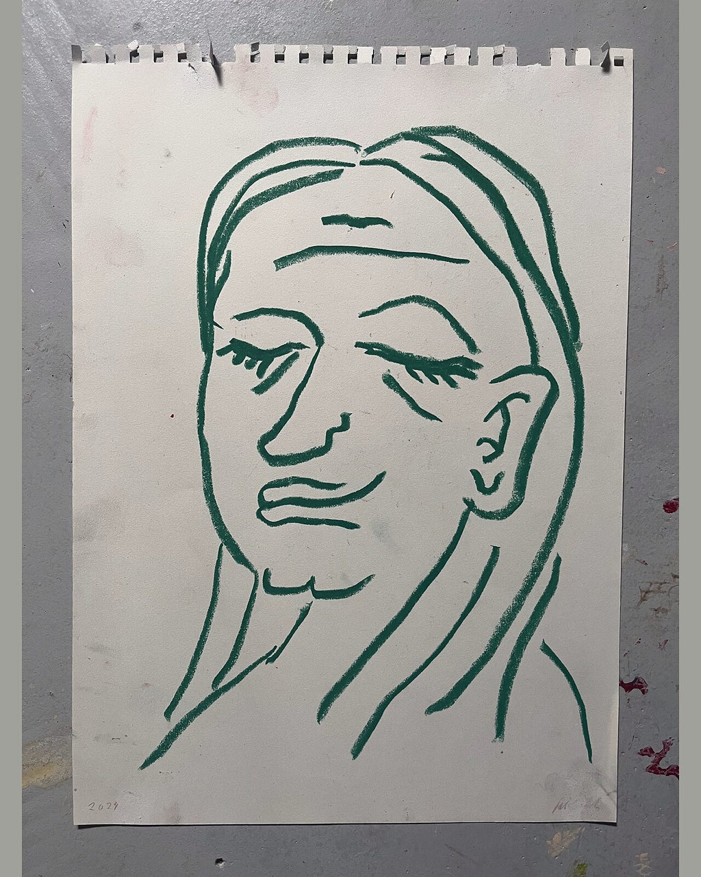 Den sovende, nærbillede