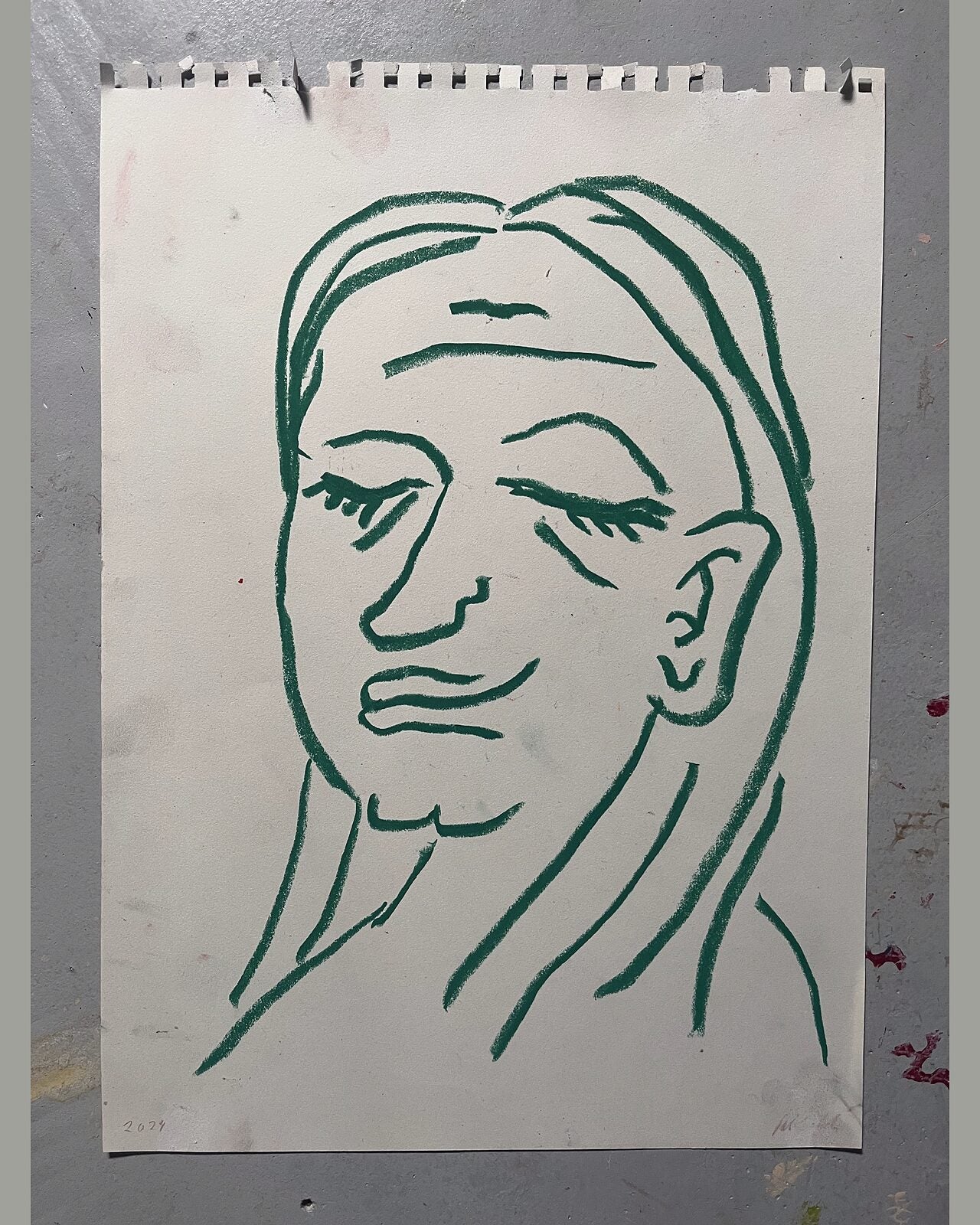 Den sovende, nærbillede