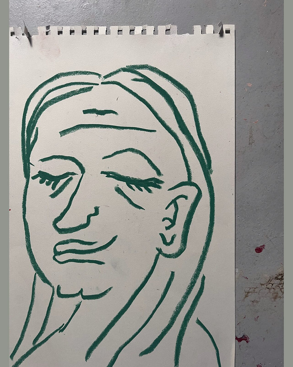 Den sovende, nærbillede
