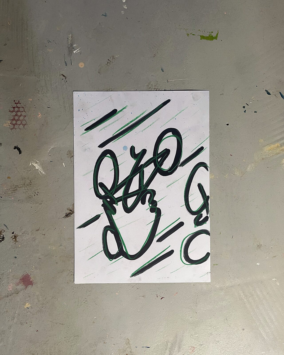I udbrud (A3), pastelkridt på papir
