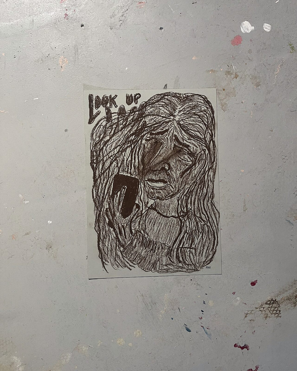 Look up (A4), pastelkridt på papir
