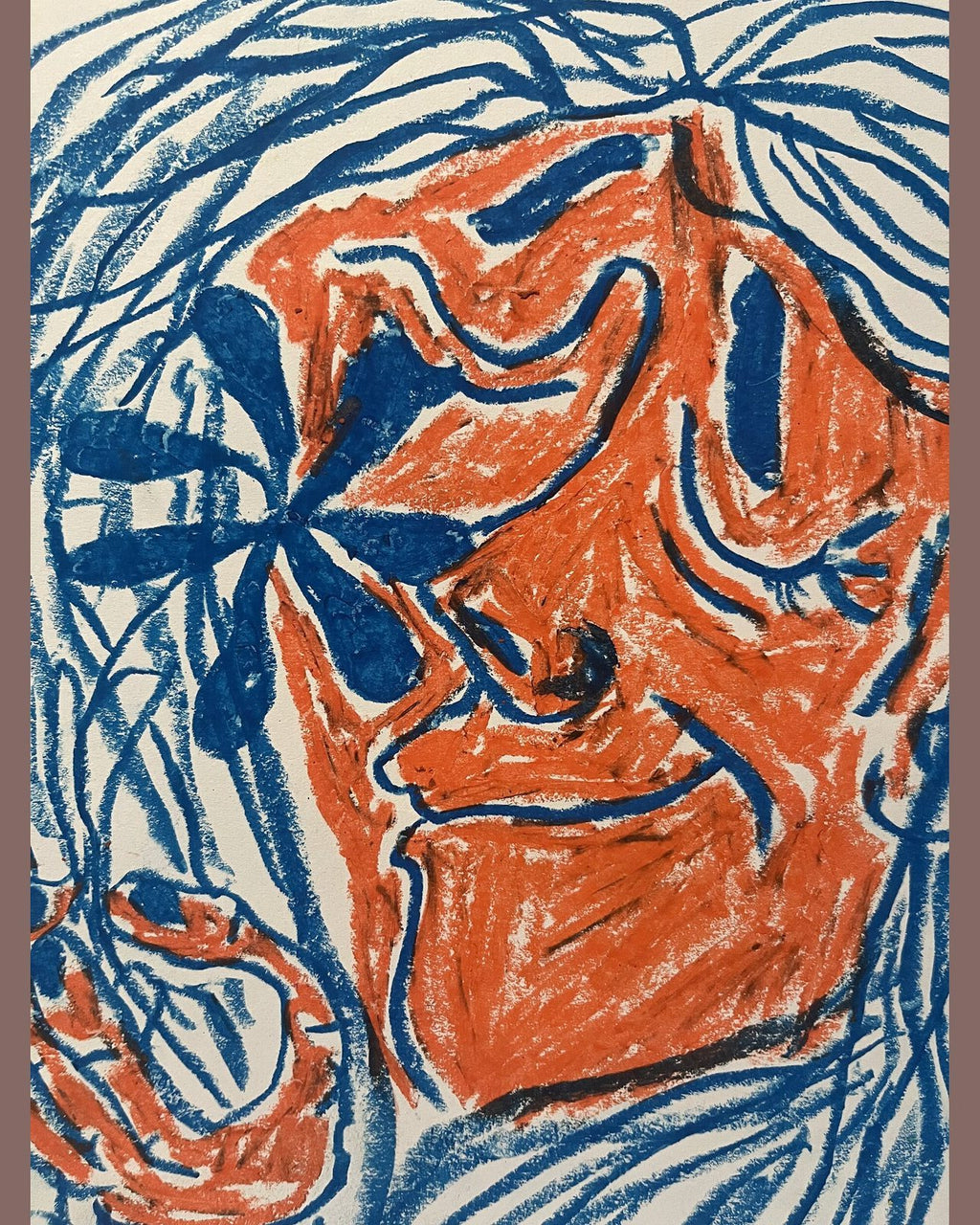 Ansigt i orange, nærbillede