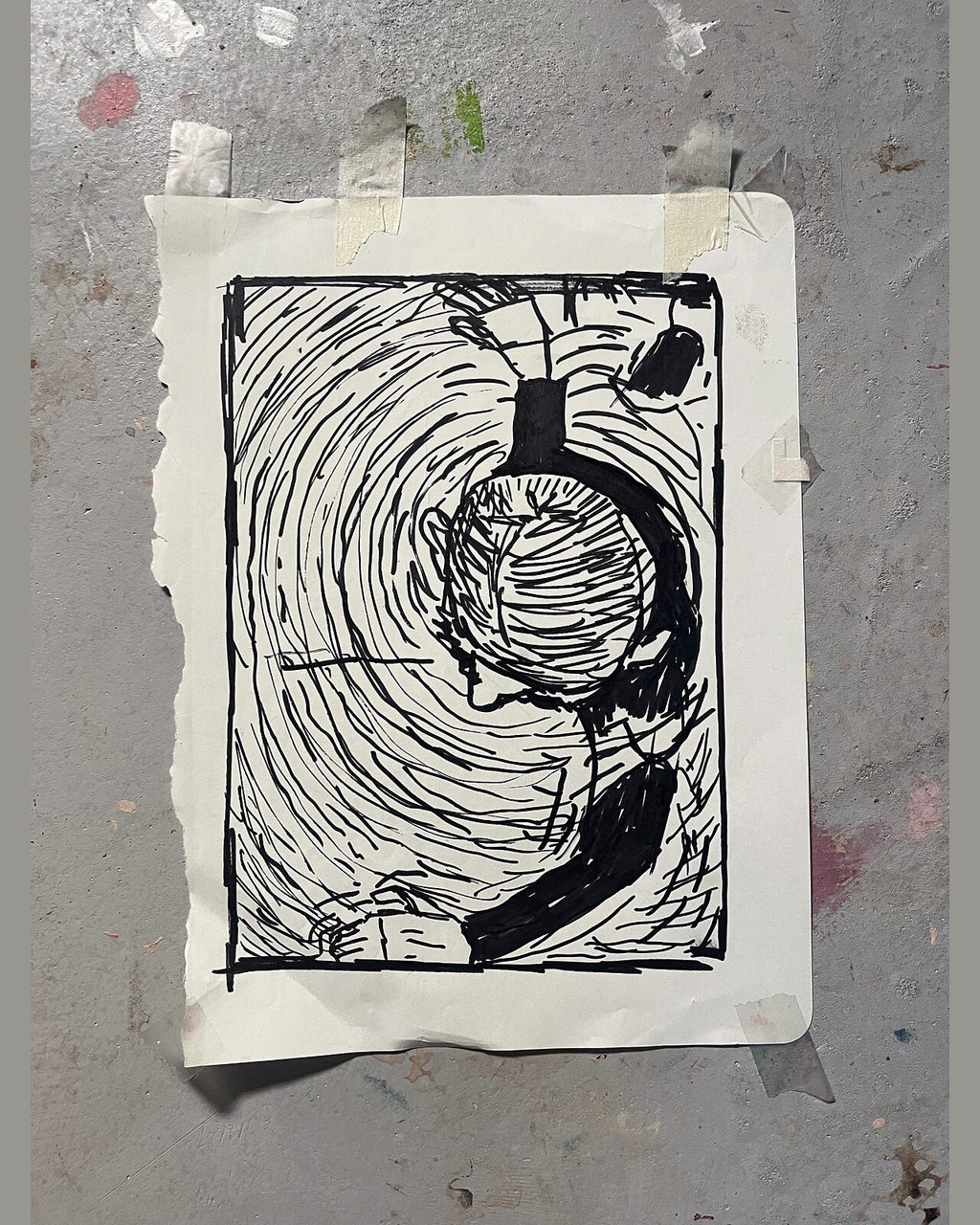 Cirklen, pastelkridt på papir