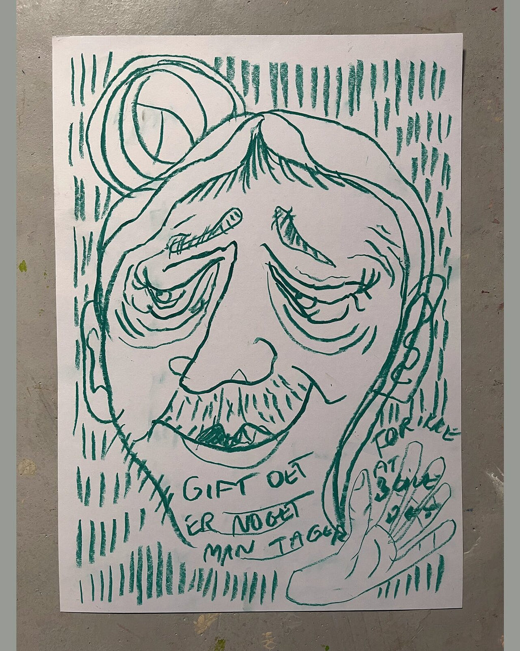 Gift det, pastelkridt på papir