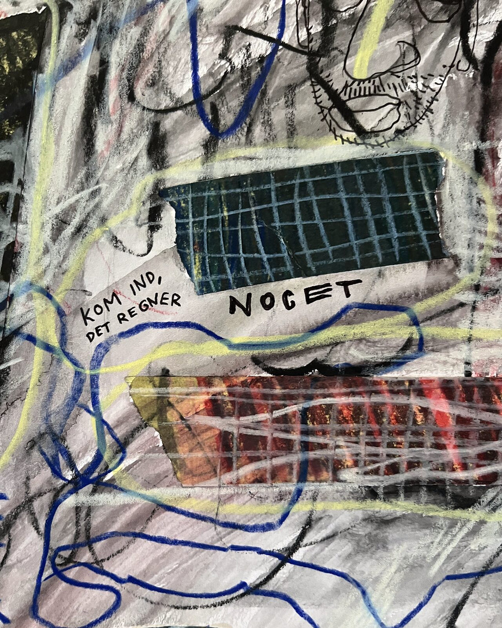Tape og hånd (A3), nærbillede